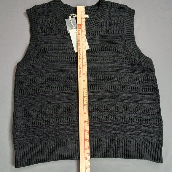 NWT Hem & Thread black knit vest size M - Picture 5 of 10